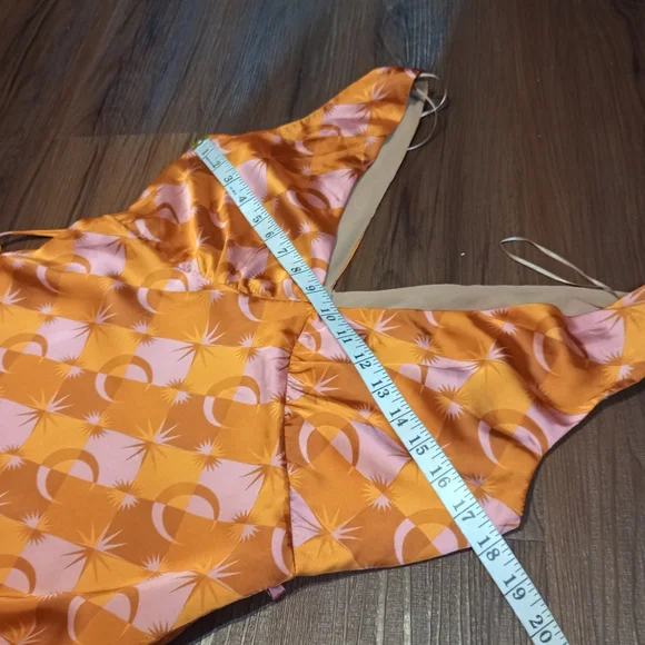 Dress forum celestial print v-neck satin midi dress hippie boho - Picture 9 of 11